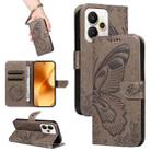 For Realme 15 5G Swallowtail Butterfly Embossed Leather Phone Case(Grey) - 1