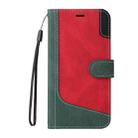 For Samsung Galaxy S24 FE 5G Three Color Splicing Leather Phone Case(Green) - 2