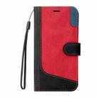 For Motorola Edge 50 Fusion Three Color Splicing Leather Phone Case(Black) - 2