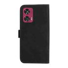 For Motorola Edge 50 Fusion Three Color Splicing Leather Phone Case(Black) - 3