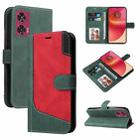 For Motorola Edge 50 Fusion Three Color Splicing Leather Phone Case(Green) - 1