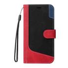 For Motorola Edge 50 Fusion Three Color Splicing Leather Phone Case(Red) - 2