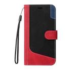 For Motorola Moto G85 Three Color Splicing Leather Phone Case(Red) - 2