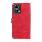 For Motorola Moto G85 Three Color Splicing Leather Phone Case(Red) - 3