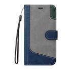 For Motorola Moto G85 Three Color Splicing Leather Phone Case(Blue) - 2