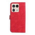 For Motorola Moto X50 Ultra Three Color Splicing Leather Phone Case(Red) - 3