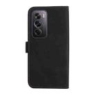 For OPPO Reno12 Pro 5G Global Three Color Splicing Leather Phone Case(Black) - 3