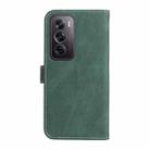 For OPPO Reno12 Pro 5G Global Three Color Splicing Leather Phone Case(Green) - 3