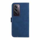For OPPO Reno12 Pro 5G Global Three Color Splicing Leather Phone Case(Blue) - 3