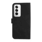 For OPPO Reno12 5G Global Three Color Splicing Leather Phone Case(Black) - 3