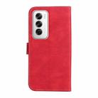For OPPO Reno12 5G Global Three Color Splicing Leather Phone Case(Red) - 3