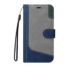 For OPPO Reno12 5G Global Three Color Splicing Leather Phone Case(Blue) - 2