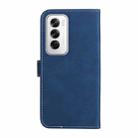 For OPPO Reno12 5G Global Three Color Splicing Leather Phone Case(Blue) - 3