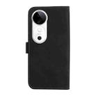 For vivo V40 5G Three Color Splicing Leather Phone Case(Black) - 3