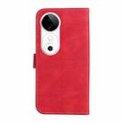 For vivo V40 5G Three Color Splicing Leather Phone Case(Red) - 3