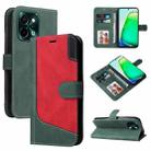 For vivo Y28 4G Three Color Splicing Leather Phone Case(Green) - 1