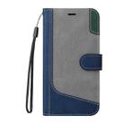 For vivo Y28 4G Three Color Splicing Leather Phone Case(Blue) - 2