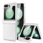 For Samsung Galaxy Z Flip5 5G Vertical Stripe Folding Center Shaft PC Phone Case(Transparent) - 1