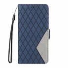 For Motorola Moto G85 Dual-color Rhombic Lattice Leather Phone Case(Blue) - 2