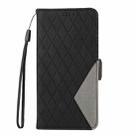 For Motorola Moto G85 Dual-color Rhombic Lattice Leather Phone Case(Black) - 2