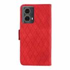 For Motorola Moto G85 Dual-color Rhombic Lattice Leather Phone Case(Red) - 3