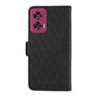 For Motorola Edge 50 Fusion Dual-color Rhombic Lattice Leather Phone Case(Black) - 3