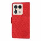 For Motorola Moto X50 Ultra Dual-color Rhombic Lattice Leather Phone Case(Red) - 3