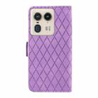 For Motorola Moto X50 Ultra Dual-color Rhombic Lattice Leather Phone Case(Purple) - 3