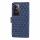 For OPPO Reno12 Pro 5G Global Dual-color Rhombic Lattice Leather Phone Case(Blue) - 3