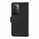 For OPPO Reno12 Pro 5G Global Dual-color Rhombic Lattice Leather Phone Case(Black) - 3