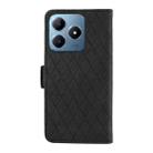 For Realme C63 / C61 Global Dual-color Rhombic Lattice Leather Phone Case(Black) - 3