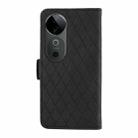 For vivo V40 5G Dual-color Rhombic Lattice Leather Phone Case(Black) - 3