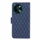 For vivo Y28 4G Dual-color Rhombic Lattice Leather Phone Case(Blue) - 3