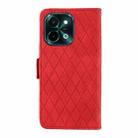 For vivo Y28 4G Dual-color Rhombic Lattice Leather Phone Case(Red) - 3