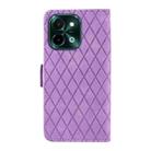 For vivo Y28 4G Dual-color Rhombic Lattice Leather Phone Case(Purple) - 3