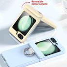 For Samsung Galaxy Z Flip5 5G TPU+PC Folding Center Shaft Phone Case with Ring(Matte White) - 3