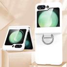 For Samsung Galaxy Z Flip3 5G TPU+PC Folding Center Shaft Phone Case with Ring(White) - 2