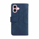 For iPhone 16 Dual-color 9 Card Slots Zipper Wallet Leather Phone Case(Blue) - 3