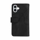 For iPhone 16 Plus Dual-color 9 Card Slots Zipper Wallet Leather Phone Case(Black) - 3