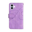 For iPhone 16 Plus Dual-color 9 Card Slots Zipper Wallet Leather Phone Case(Purple) - 3