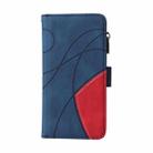 For iPhone 16 Plus Dual-color 9 Card Slots Zipper Wallet Leather Phone Case(Blue) - 2