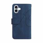 For iPhone 16 Plus Dual-color 9 Card Slots Zipper Wallet Leather Phone Case(Blue) - 3