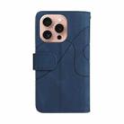 For iPhone 16 Pro Dual-color 9 Card Slots Zipper Wallet Leather Phone Case(Blue) - 3