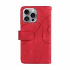 For iPhone 16 Pro Max Dual-color 9 Card Slots Zipper Wallet Leather Phone Case(Red) - 3