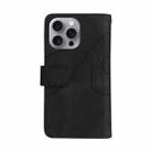 For iPhone 16 Pro Max Dual-color 9 Card Slots Zipper Wallet Leather Phone Case(Black) - 3