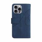 For iPhone 16 Pro Max Dual-color 9 Card Slots Zipper Wallet Leather Phone Case(Blue) - 3