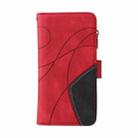 For iPhone SE 2024 Dual-color 9 Card Slots Zipper Wallet Leather Phone Case(Red) - 2