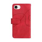 For iPhone SE 2024 Dual-color 9 Card Slots Zipper Wallet Leather Phone Case(Red) - 3