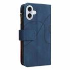 For iPhone 17 Dual-color 9 Card Slots Zipper Wallet Leather Phone Case(Blue) - 4