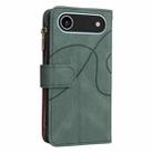 For iPhone 17 Air Dual-color 9 Card Slots Zipper Wallet Leather Phone Case(Green) - 4